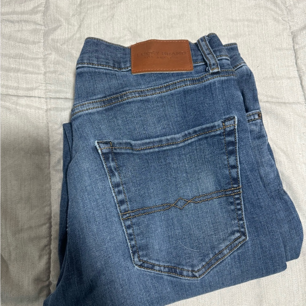 Lucky Brand Men's Denim Jeans with Leather Patch